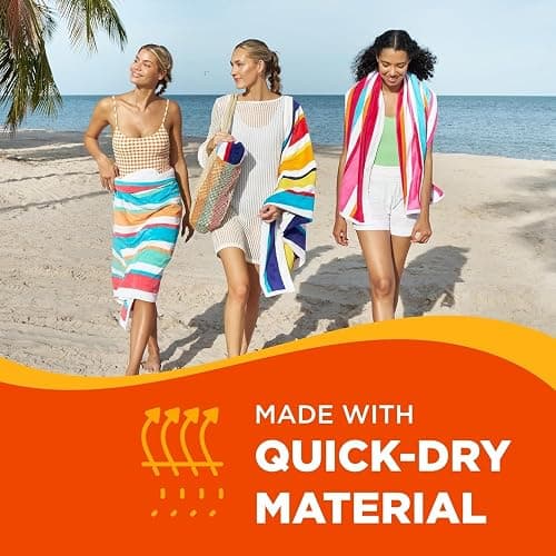 Ben Kaufman Joey Velour Colored Classic Multi-Color Stripe Beach & Pool Towel - Large Cotton Towel - Soft & Absorbant - Assorted Colors - 32” x 62” - 4 Pack thumbnail 5