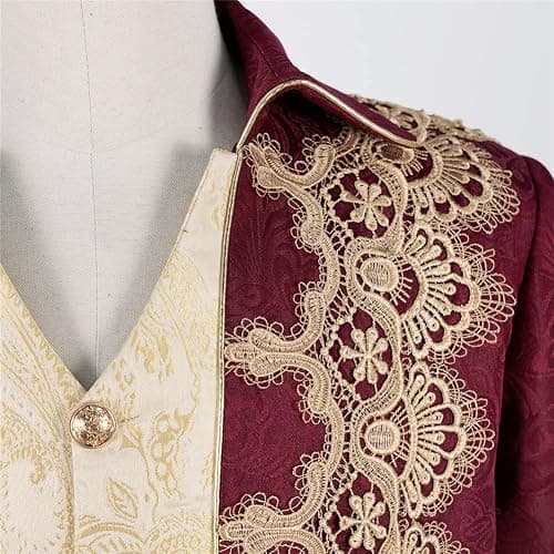 Crubelon Men Steampunk Medieval Jacket Gothic Victorian Frock Coat Uniform thumbnail 4