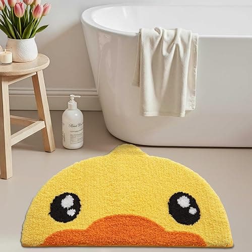 LUMI Cute Rubber Duck Bathroom Rugs, Absorbent Plush Bath Mats, Non-Slip Backing Washable Bath Rugs for Bathroom, Ideal for Kids Shower Sink Bathtub Bedroom, 22"x36", Duck thumbnail 5