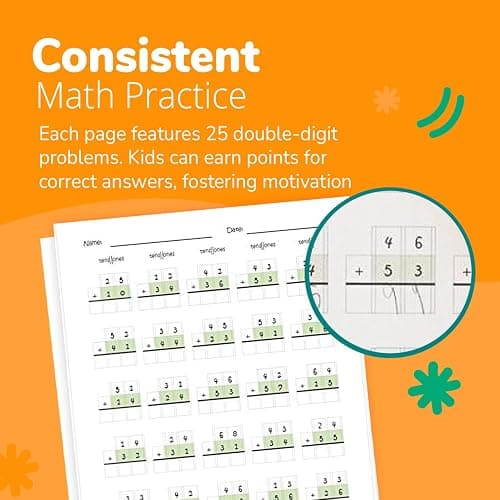 Channie's One Page A Day Double Digit Math Problem Workbook for 1st Graders, 2nd Graders, and 3rd Grade Simply Tear Off On Page a Day For Math Repetition Exercise! Addition and Subtraction Workbook thumbnail 3