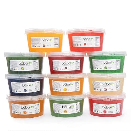 Bobalife Peach Flavoured Popping Boba 40 Servings (1.6kg), Fruit Juice Filled Boba Pearls for Bubble Tea, Iced Drinks, Desserts, Cocktails & Slush | Low Fat, Gluten-Free & Vegan thumbnail 2