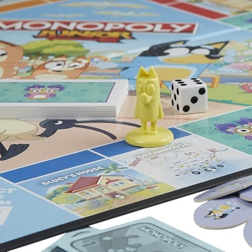 Hasbro Gaming Monopoly Junior Bluey Edition Board Game | Kids Play as Bluey, Bingo, Mum & Dad for Girls & Boys | Ages 5+ (Amazon Exclusive) thumbnail 6