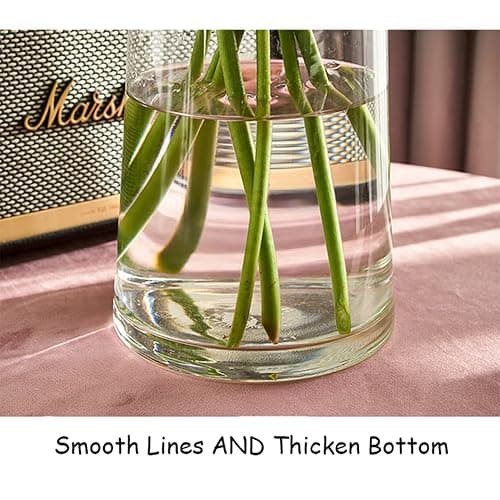 FUNSOBA Clear Glass Flower Vase with Gold Mouth for Centerpieces Home Wedding Decoration (1, Large 5.2" x 9.9“) thumbnail 4
