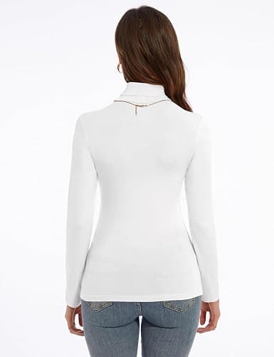 DSPSAM Women's Turtleneck Long Sleeve Shirts Slim Fitted Lightweight Base Layer Casual Tops thumbnail 2