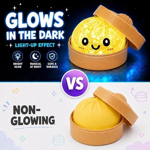 Light Up Squishy,Glowing Squishies with Mystery Box ,Sensory Stress Dough Ball Squeeze Toys for Stress Relief ,Soft Squeeze for Stretchy Desk (Yellow) thumbnail 4
