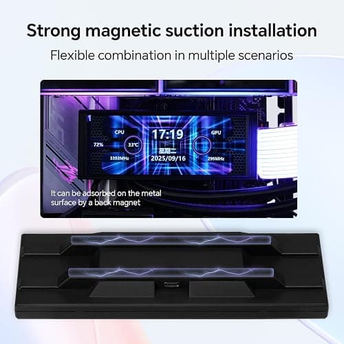 ITleads Trofeo Vision LCD AIO Screen Display 6.86” PC Monitor, USB Type-C Connect | Real-Time Hardware Monitoring | 1280x480 Resolutions, Preset & DIY Themes for Gaming PC Case/CPU Cooler(Black) thumbnail 3