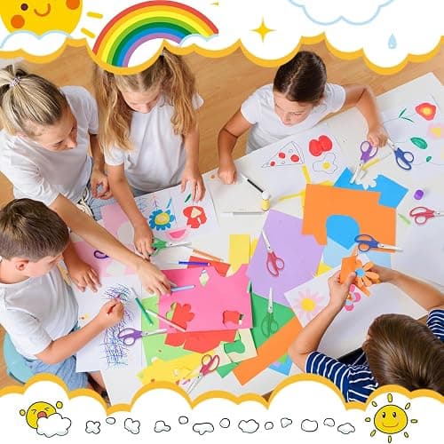 16 Packs Kids Blunt Tip Safety Scissors Bulk,5" Stainless Steel Craft Scissors for Preschool kindergarten, Xnluothsk thumbnail 8
