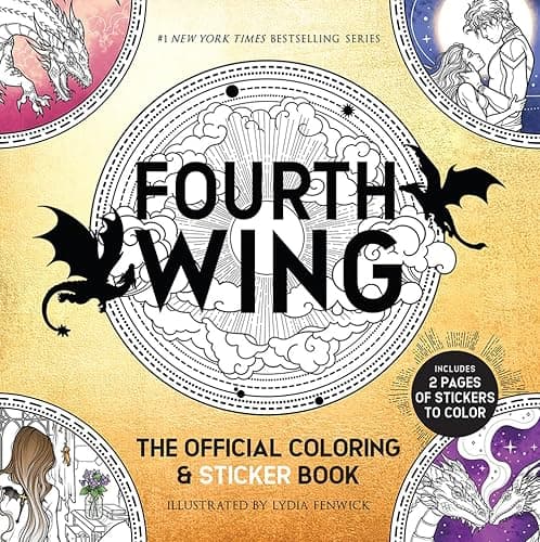 Fourth Wing: The Official Coloring & Sticker Book (Includes 2 Pages of Stickers to Color): The Official Coloring and Sticker Book (Dover Adult Coloring Books)