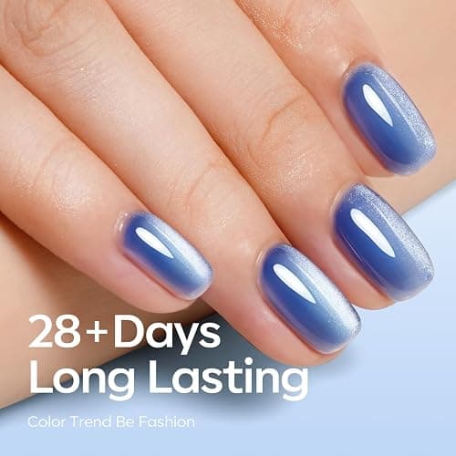 Modelones Gel Nail Polish, 6 Colors Light Baby Blue Green 9D Cat Eye Glitter Gel Polish with Magnetic Stick Summer Soak Off LED Manicure DIY Salon Gift Starter Kit thumbnail 4