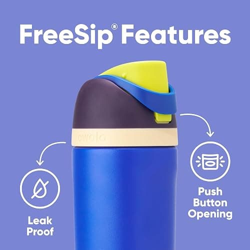 Owala Kids FreeSip Insulated Stainless Steel Water Bottle with Straw for Sports, Travel, and School, BPA-Free Sports Water Bottle, 16 oz, Celestial Sphere thumbnail 3