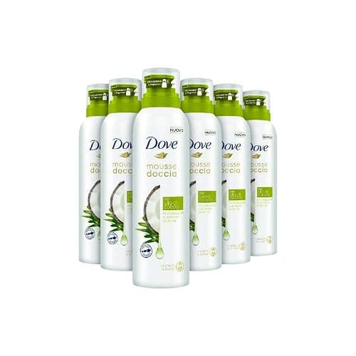 DOVE Mousse Doccia Olio di Cocco 6x200 ml (Confezione da 6) - Image 1