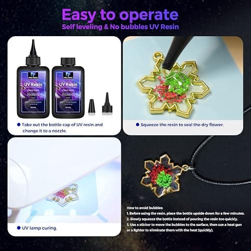 UV Resin 100g- VIDA ROSA RESIN Crystal Clear Hard Ultraviolet Curing Epoxy Resin For Jewellry Making Art Pendants, Earrings, Necklaces, Bracelets, Nail Art Accessories thumbnail 6