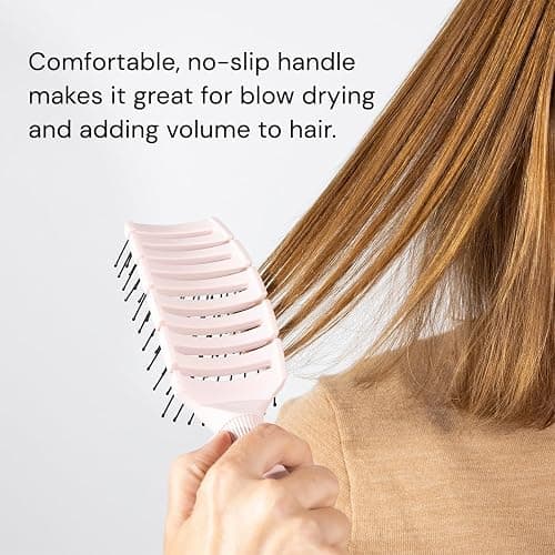 L'ANGE HAIR Siena Wide Curved Vented Hair Brush | Detangle with Nylon Bristles Best for Tangles and Knots Ideal Men Women Brushes Airflow Blush thumbnail 4