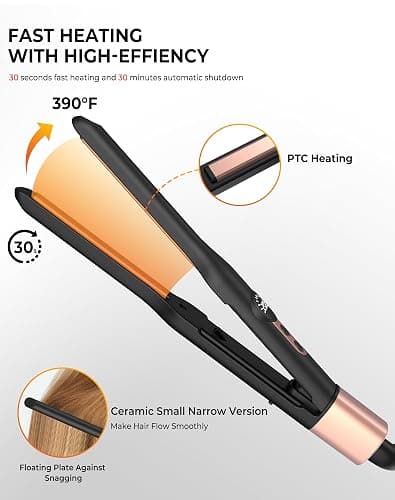 Pencil Hair Straightener, 2-in-1 Mini Hair Straightener, Travel-Size with 4 Adjustable Temperatures,Portable Lightweight Design for Short Hair & Beards thumbnail 5