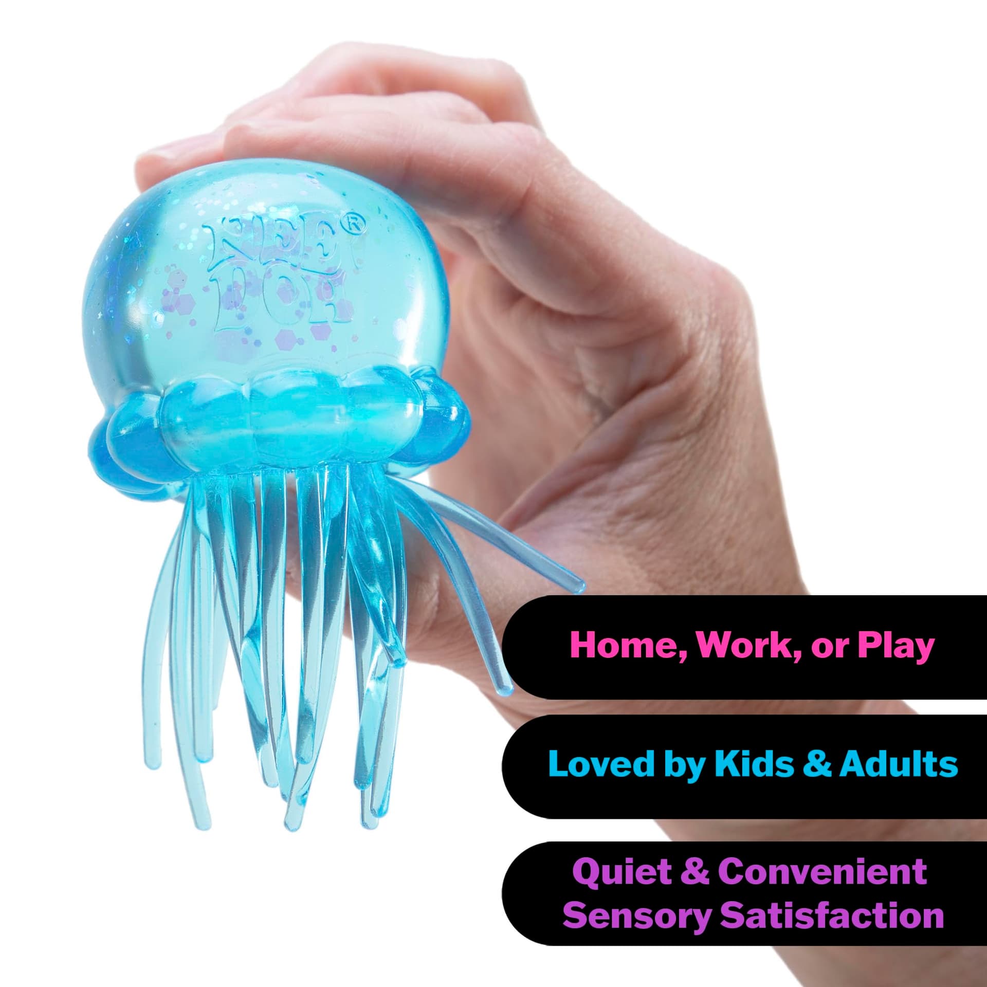 NeeDoh Jelly Squish, 3 Assorted Colours - Squeezy Stretchy Squish, Mesmerizing Shimmer, Wiggly Tentacles for Sensory Fun, Smooth Solid Texture, Ideal Stress Relief and Play thumbnail 5