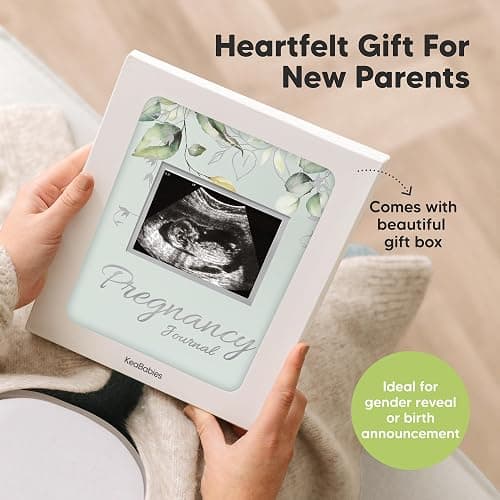 Pregnancy Journal for First Time Moms Gifts - 90 Pages Hardcover Pregnancy Memory Book, Beautiful & Cute Baby Book Keepsake, Ultrasound Baby Scrapbook, Mom To Be Gift (Sage) thumbnail 9