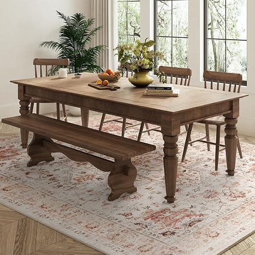 LIDALL 8x10 Orange Washable Area Rug for Living Room, Vintage Print | Rug for Bedroom, Dining Room, Home Office, Non Slip Low Pile Carpet thumbnail 4