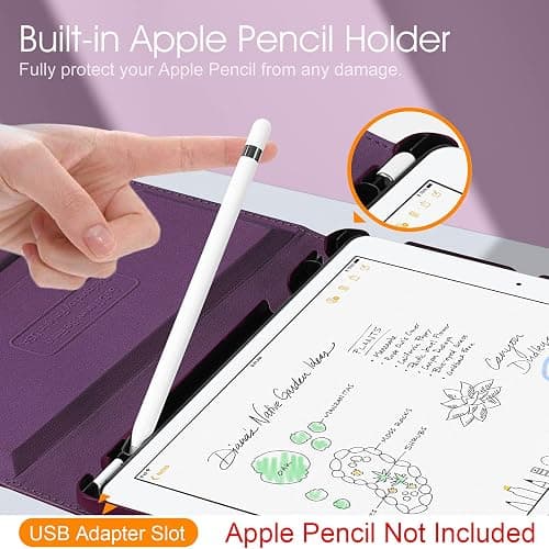 Fintie Rotating Case for iPad 9th Generation (2021) / 8th Generation (2020) / 7th Gen (2019) 10.2 Inch - 360 Degree Rotating Stand Cover with Pencil Holder, Auto Wake Sleep, Purple thumbnail 4