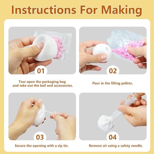 DIY Stress Ball Making Kit - 14 TPR Skins - Immersive Asmr Ball Squishy kit- Craft Kits Stress Balls - Handmade Make Your Own Fidget Stress Balls Kit for Adults - Crunchy Relaxing thumbnail 3