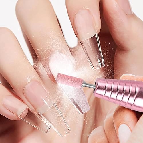 SALVMARY Sanding Bands for Nail Drill with 3.1MM Mandrel Bit Set, 180 Fine Grit Small Nail Files Sanding Band for Acrylic Nails Gel Manicure and Pedicure 50 Pcs, Pink thumbnail 3