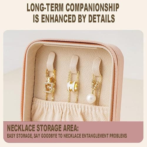 Hlopt Sweetest Compact And Secure Jewelry Boxes For Women Small Jewelris Box For Travel Portable Case With Lock Key Beautiful Jewelry Organizer And Storage Solution thumbnail 5
