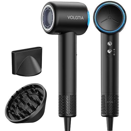 VOLGTIA Hair Dryer Blow Dryer with Diffuser for Curly Hair, 110000 RPM Professional High Speed Hairdryer with Negative Ions, 1400W Blow Dryer with 6.5 Ft Cord Fast Drying for Women Men - Image 1