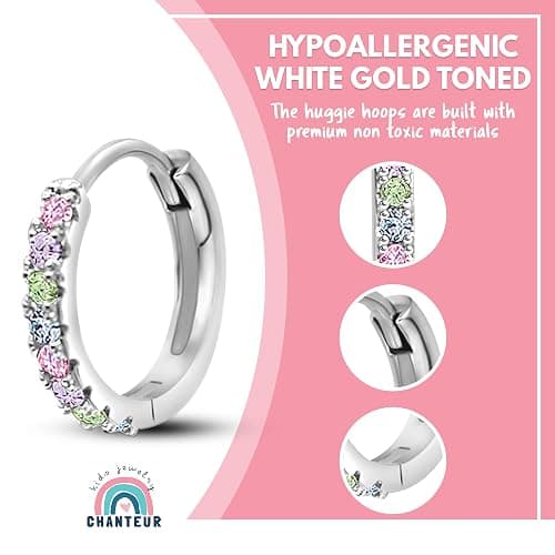 Hypoallergenic Huggie Earrings for Girls & Women - Small Hoop Design, Perfect for Teens & Kids thumbnail 3