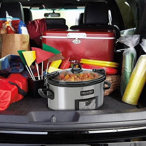 Crock-Pot 6 Quart Cook & Carry Programmable Slow Cooker with Digital Timer Stainless Steel (CPSCVC60LL-S) pack of 1 thumbnail 4