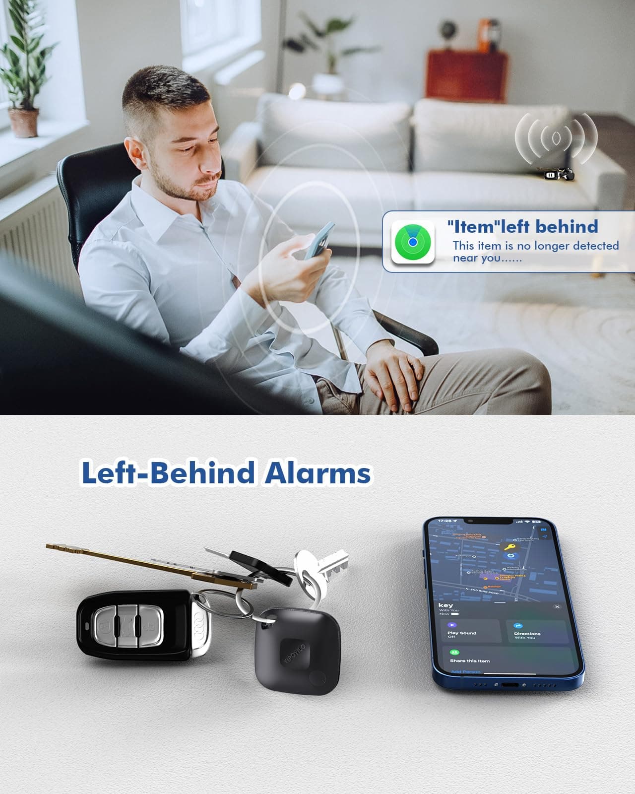 Air Tracker Tag, Item Tracker Luggage Tracker Compatible with Apple Find My(iOS Only), Key Locator with Privacy Protection, Bluetooth Tracker for Key Backpack etc 4 Pack Pure Black thumbnail 4