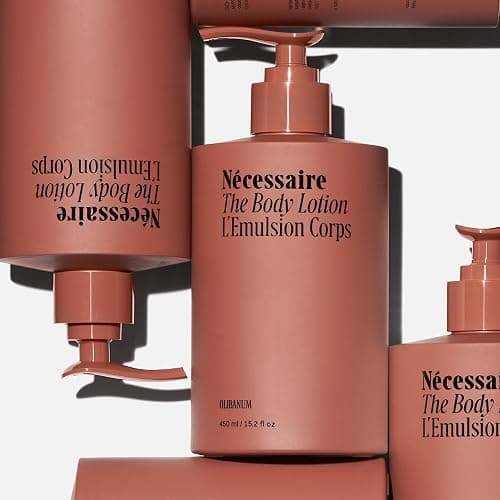 Nécessaire The Body Lotion with Pump – Olibanum Scented Body Moisturizer with Peptides, Niacinamide, Vitamins C/E & Omega 6/9 – Firming Daily Hydration – Dermatologist-Tested, Vegan – 15.2 oz thumbnail 4