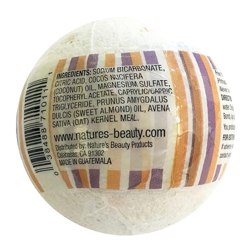 Nature's Beauty Oatmeal Fragrance-Free Bath Bomb Multi-Pack - Natural Hand Crafted, Non-Staining, Luxury Fizzy Spa Bomb, Sooth Dry + Itchy Skin Made w/Almond + Coconut Oil, 4.6 oz (4 Pack) thumbnail 7