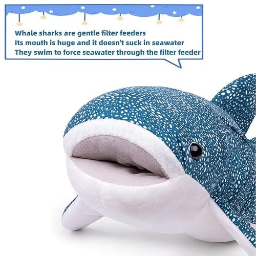 FRANKIEZHOU Simulation Giant Whale Shark Plush,Stuffed Animal,Plush Toy,Soft Toy,Stuffed Toy,Cuddly Toys,Gifts for Kids,20 Inches thumbnail 2