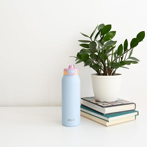 Ello Pop & Fill 32oz Stainless Steel Water Bottle with QuickFill Technology, Double Walled and Vacuum Insulated Metal, Leak Proof Locking Lid, Sip and Chug, Reusable, BPA Free, Coastal Sunrise - 32 Ounces - Coastal Sunrise thumbnail 2