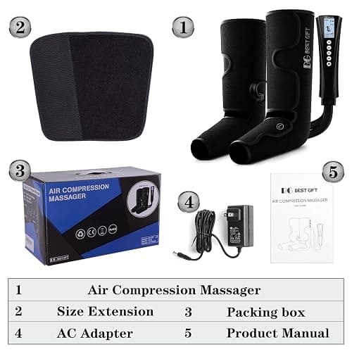 Gifts for Dad Mom Men Women Christmas Mothers Day, Fathers Day, Air Compression Massager with Heat for Foot, Leg, Calf, Thigh, Knee, Helpful for Vericose Veins, Muscle Fatigue, Cramps, Swelling, Edema thumbnail 8