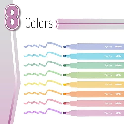 Mr. Pen- Aesthetic Highlighters No Bleed, 8 Pack, Pastel Colors, Chisel Tip | Cute Highlighters Assorted Colors for Journaling, Highlighting, Underlining, Fast Dry, Back to School Supplies thumbnail 2