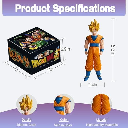 Anime Super Hero Action Figures Set, Collectible Warrior Figurines, 7.8Inch Energy Style Character Models for Display, Party Favors & Gift Collection (8PCS) thumbnail 3