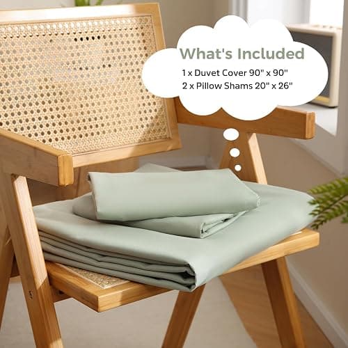 JSD Sage Green Duvet Cover Set Queen Size, 3 Piece Duvet Cover with Pillow Shams, Soft Brushed Microfiber Zipper Closure, Comforter Not Included thumbnail 2