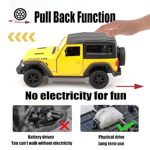 TOKAXI 1/36 Scale Jeep Wrangler 2dr Diecast Car Models,Pull Back Vehicles Toy Cars,Cars Gifts for Boys Girls thumbnail 5