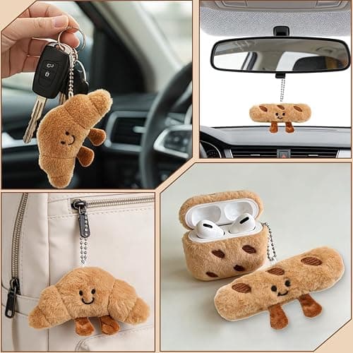 BAHME 2 Pcs Portachiavi Peluche con Ciondolo a forma di Croissant, Portachiavi Croissant, Portachiavis, Croissants Peluche Portachiavi Carino Design Croissant Peluche Per Borse Decorazione E Idee thumbnail 6