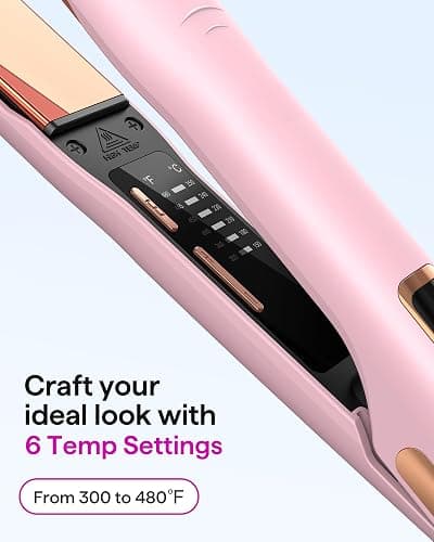 Wavytalk Professional Flat Iron Hair Straightener and Curler 2 in 1, Titanium Flat Iron for One-Pass Wonder 10S Fast Heat Up, Glide & Shine Straightener with Dual Voltage (1.18 Inch) thumbnail 6