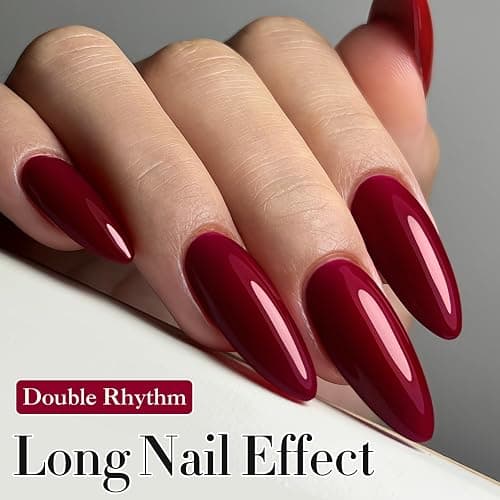 Double Rhythm 15ML Gel Nail Polish Pure Sheer Same Color Same Bottle Soak Off Gel Polish Art Manicure Salon DIY at Home for Women (Burgundy-A1129) thumbnail 6