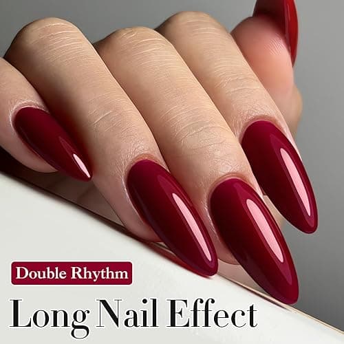 Double Rhythm 15ML Gel Nail Polish Pure Sheer Same Color Same Bottle Soak Off Gel Polish Art Manicure Salon DIY at Home for Women (Burgundy-A1129) thumbnail 7
