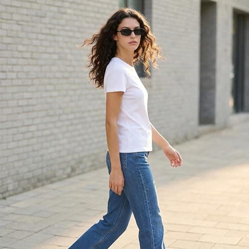 Retro 90s Rectangular Sunglasses for Women, Vintage Trendy Fashion Slim Square Small Frame with UV Protection thumbnail 3