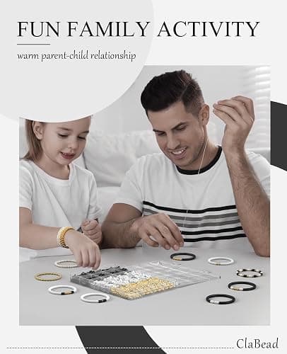 ClaBead Bracelet Making Kit for Boys 3200Pcs, Clay Beads Bracelet Kit with Gold Beads and Gold Flower, Swift Friendship Beads Bracelet Kit for Bracelets Making thumbnail 2