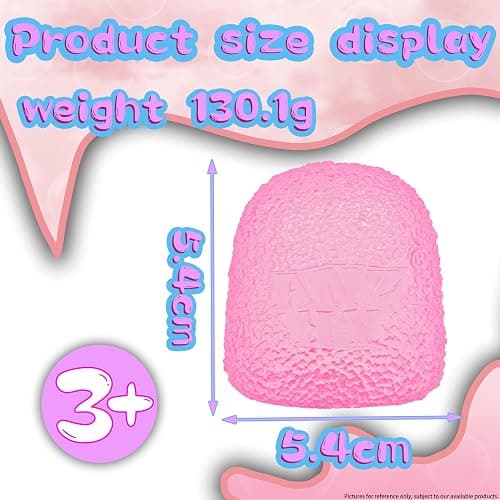 Kids Textured Multi Ball Set for Sensory Exploration, Soft Sensory Squeeze Toys for Boys Girls, Age 3 to Adult (Pink Ellipsoid) thumbnail 2