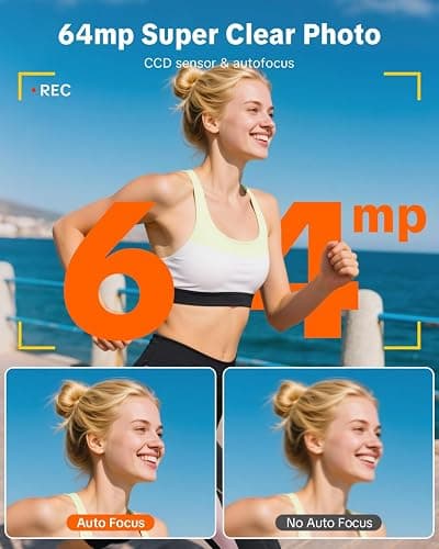 W & O 4K Digital Camera for Photography,Flip Screen Digital Camera for Kids | 64MP Vlogging Camera for YouTube with SD Card,16X Zoom Autofocus,Point and Shoot digital cameras for Teens Beginner,White thumbnail 5