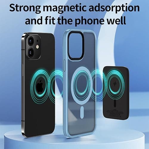 Yriklso Strong Magnetic Case for iPhone 11 [Compatibilty with MagSafe] Protective Shockproof Cover Phone Case for iPhone 11 6.1" Sierra Blue - Matte Sierra Blue thumbnail 3