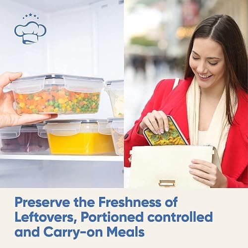 Chef's Path 72 Piece Airtight Food Storage Containers with Lids, 36 Containers and Lids, Stackable Kitchen and Pantry Canisters for Meal Prep and Food Storage - Transparent thumbnail 5