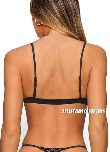 Navneet Women Sexy Triangle Lace Bralettes Y2K Cute V Neck Wireless Cami Bra Tank Top Everyday Bras Lingerie thumbnail 4