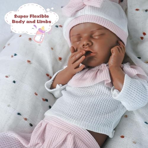 MEIVCOS Baby Dolls, 18.11 Inch Full Soft Body Realistic Newborn Baby Doll, | 1:1 Lifelike Newborn Dolls Non Vinyl Realistic Reborn Toddler Dolls Boy Washable Sleeping Doll thumbnail 4